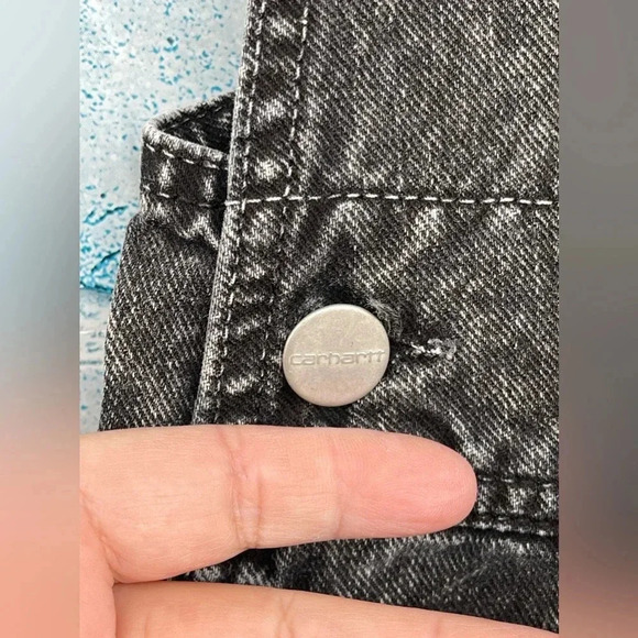 Carhartt Work In Progress acid Black Bib Double Knee Overalls large - Picture 9 of 16